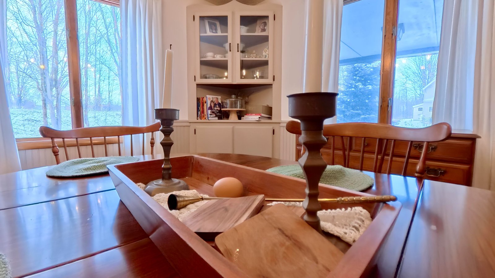Warm dining room interior with HDR balance
